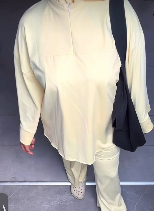 Burkini amarillo cremallera